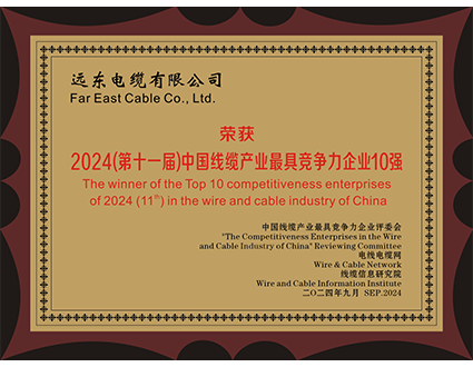 中國線纜產(chǎn)業(yè)最具競爭力企業(yè)10強